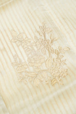 Designer Cream Embroidered Organza Saree