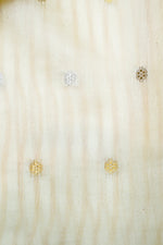 Designer Cream Embroidered Organza Saree