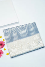 Designer Sky Blue Embroidered Organza Saree