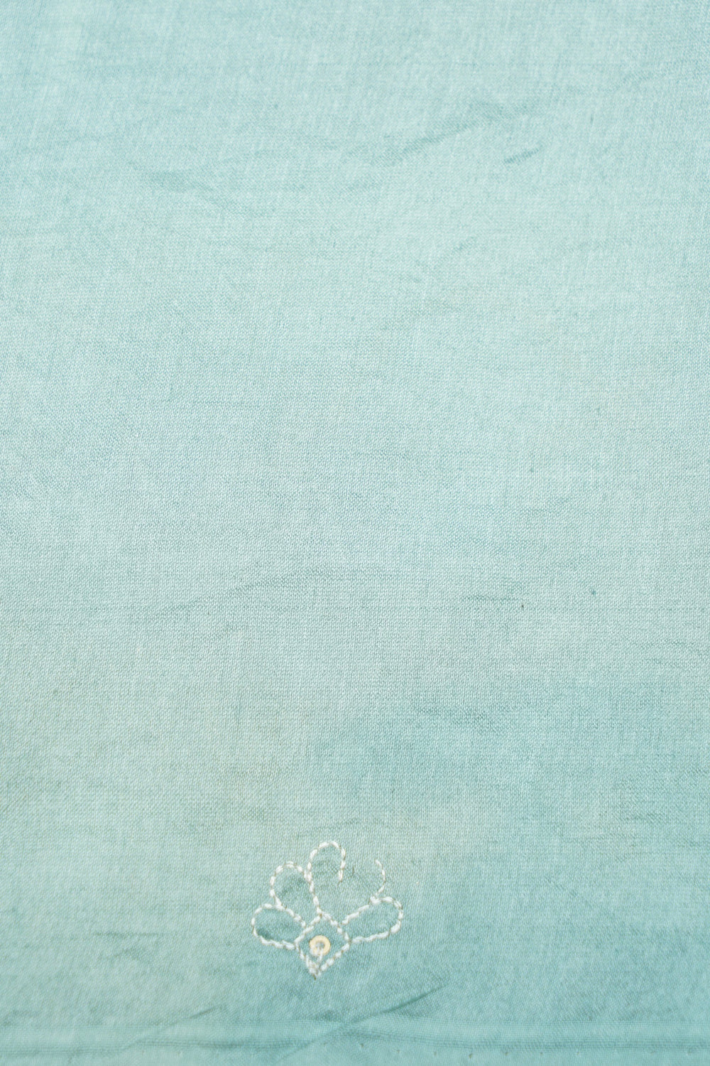 Designer Turquoise Blue Embroidered Organza Saree