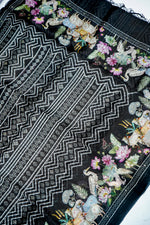 Designer Black Printed Organza Saree