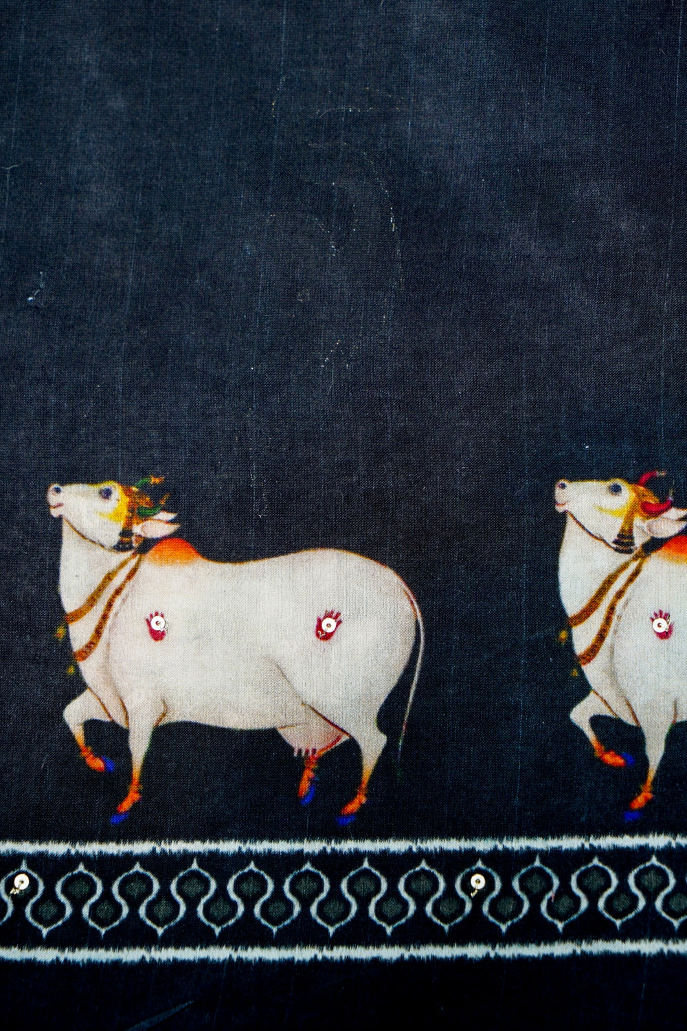 Designer Black Printed Organza Saree