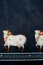 Designer Black Printed Organza Saree