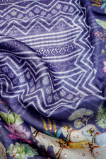 Designer Purple Printed Organza Saree