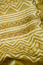 Designer Mehendi Green Printed Organza Saree