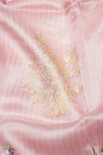 Designer Rose Pink Printed Organza Saree