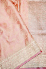 Banarasi Baby Pink Blended Mashru Silk Saree