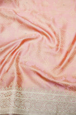 Banarasi Baby Pink Blended Mashru Silk Saree