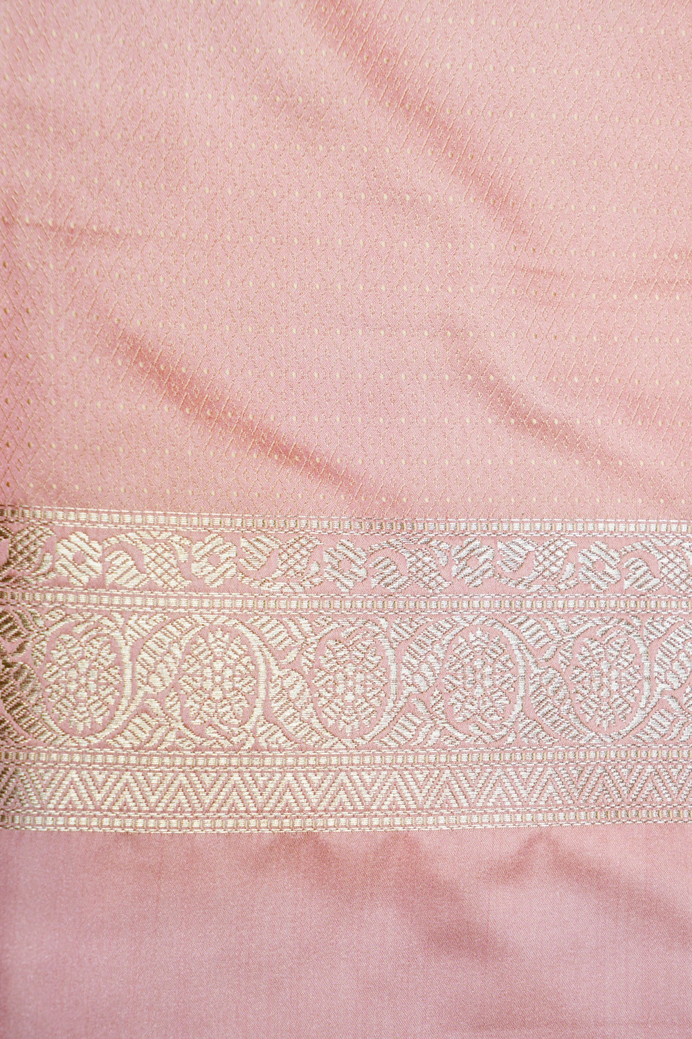 Banarasi Baby Pink Blended Mashru Silk Saree
