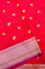 Banarasi Reddish Pink Blended Mashru Silk Saree