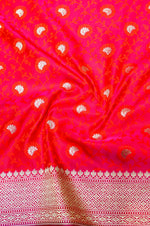 Banarasi Reddish Pink Blended Mashru Silk Saree
