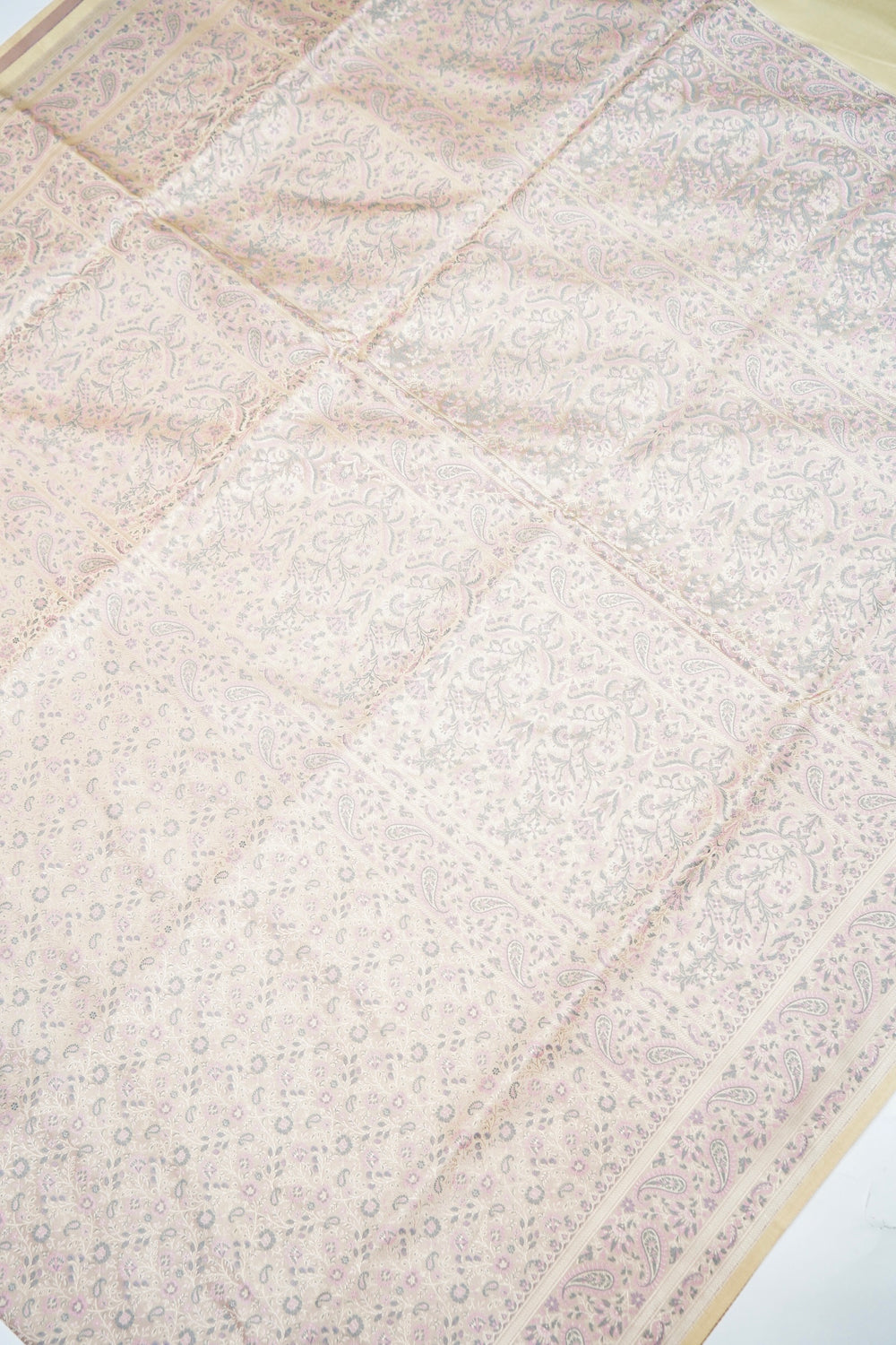 Banarasi Off White Blended Pashmina Silk Saree