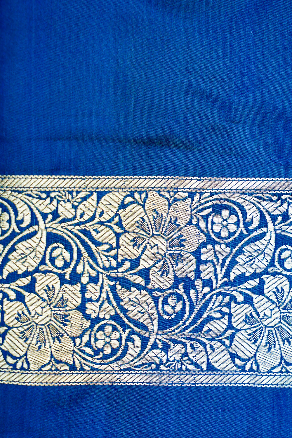 Banarasi Indigo Blue Blended Satin Silk Saree
