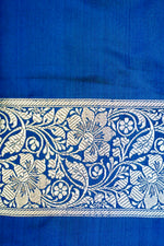 Banarasi Indigo Blue Blended Satin Silk Saree