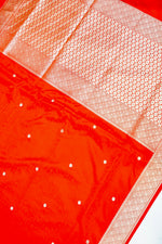 Banarasi Orange Blended Katan Silk Saree