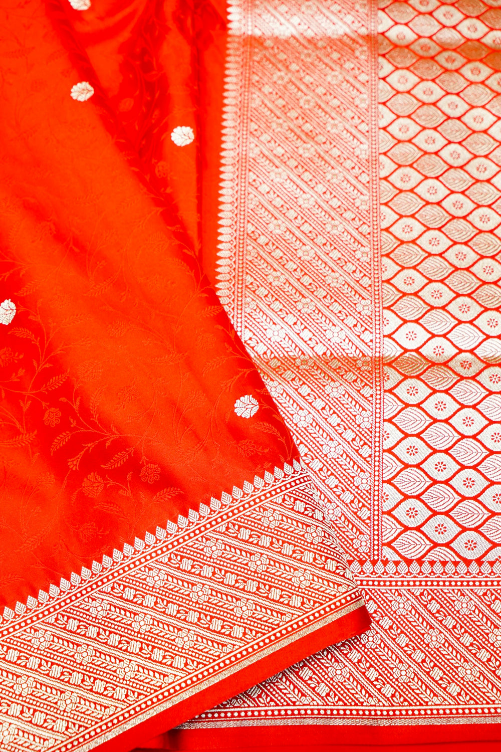 Banarasi Orange Blended Katan Silk Saree