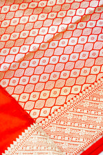 Banarasi Orange Blended Katan Silk Saree