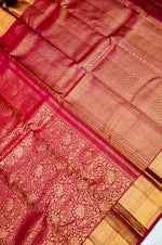 Handwoven Crimson Red Brocade Kanjivaram Silk Saree