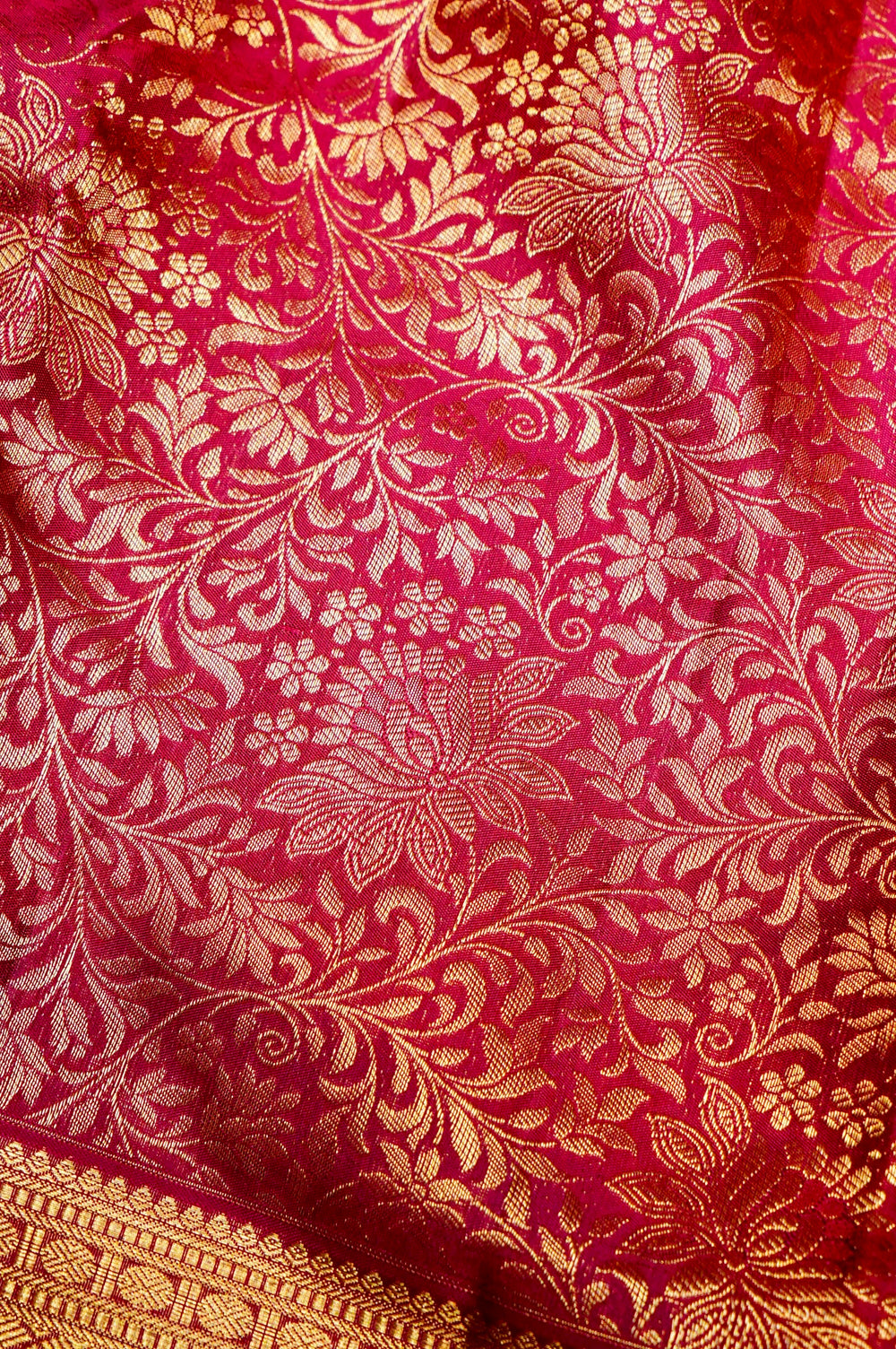 Handwoven Crimson Red Brocade Kanjivaram Silk Saree