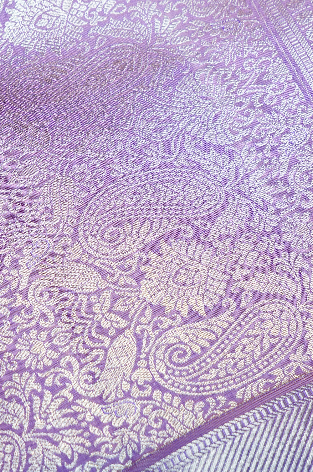 Handwoven Lavender Brocade Kanjivaram Silk Saree