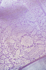 Handwoven Lavender Brocade Kanjivaram Silk Saree