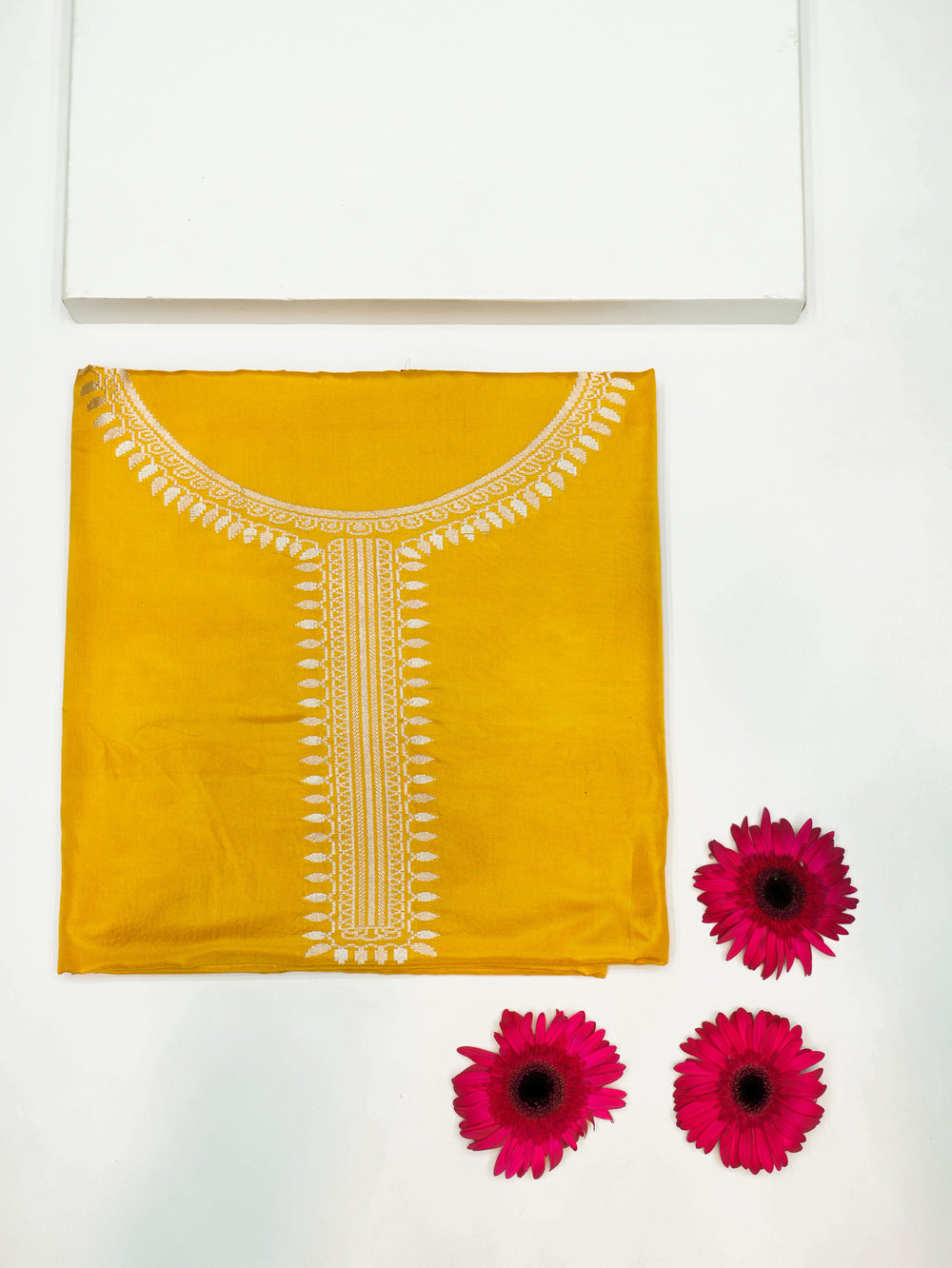 Handwoven Yellow Banarasi Katan Silk Co-ord Set