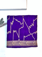 Violet Purple Geometric Crepe  Handwoven Banarasi Saree