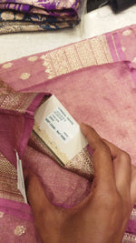 Handwoven Onion Pink Banarasi Katan Tissue Silk Saree