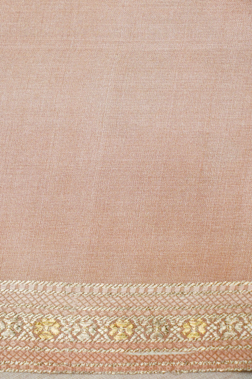 Handwoven Blush Peach Banarasi Tussar Silk Saree