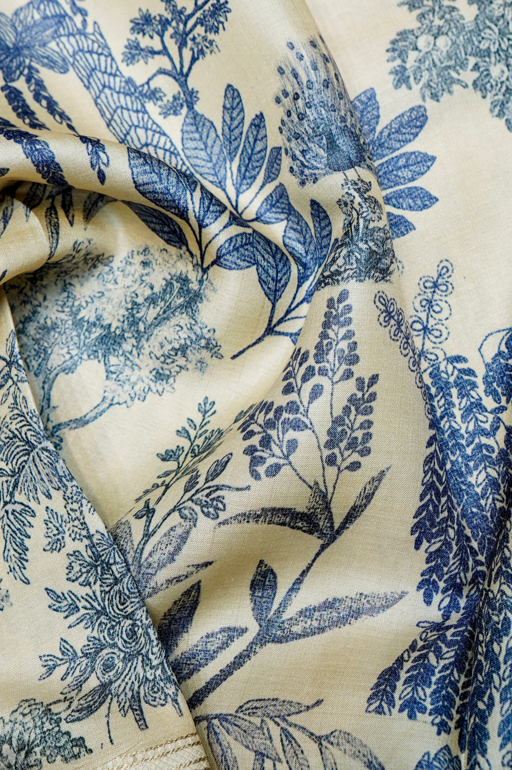 Handwoven Cream Banarasi Tussar Silk Saree