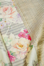 Handwoven Grey Banarasi Tussar Silk Saree
