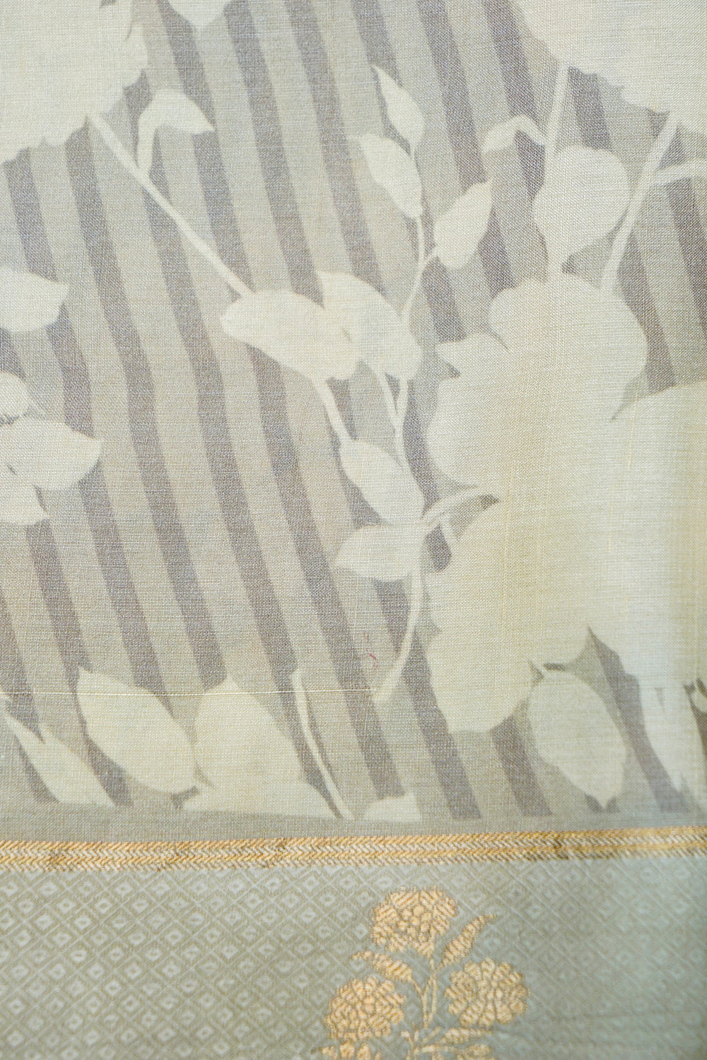 Handwoven Grey Banarasi Tussar Silk Saree