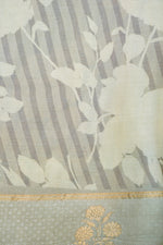 Handwoven Grey Banarasi Tussar Silk Saree