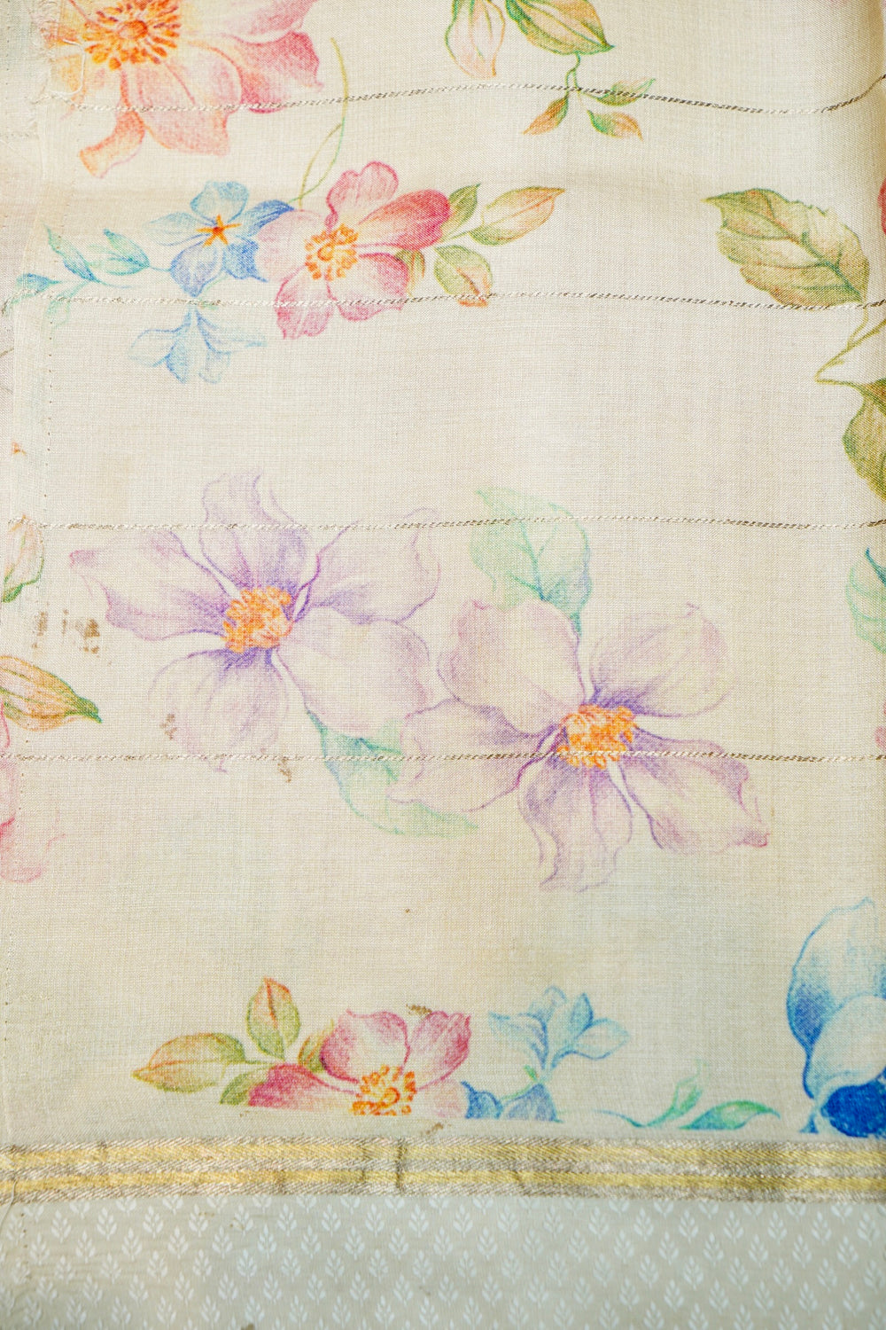 Handwoven Cream Banarasi Tussar Silk Saree