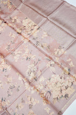 Handwoven Onion Pink Banarasi Tussar Silk Saree