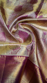 Designer Golden Maroon Kanjivaram Silk Saree