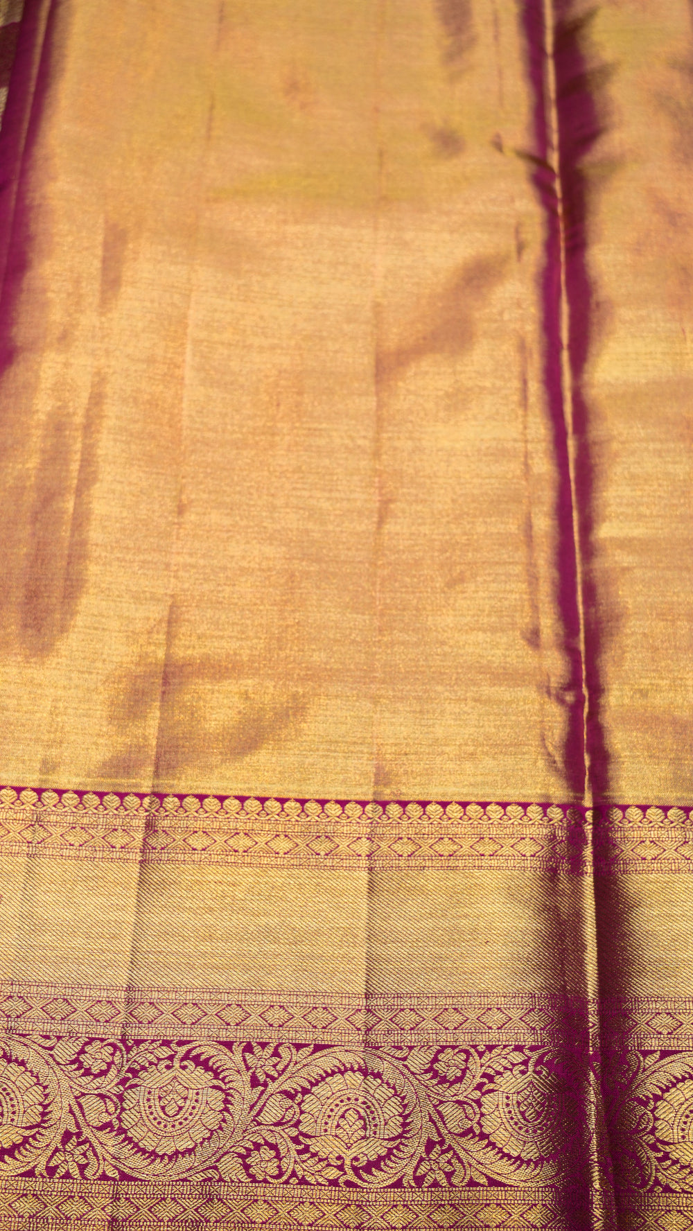 Designer Golden Maroon Kanjivaram Silk Saree