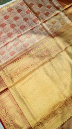 Designer Golden Maroon Kanjivaram Silk Saree