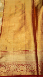 Designer Golden Maroon Kanjivaram Silk Saree