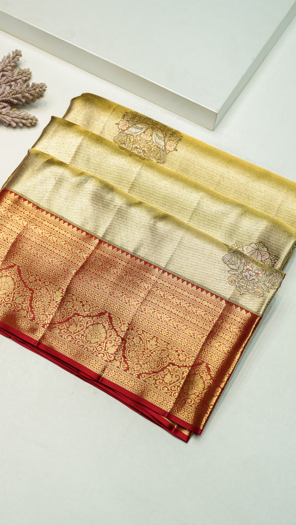 Designer Golden Kanjivaram Silk Saree