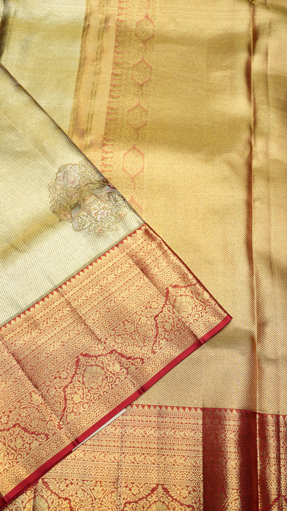 Designer Golden Kanjivaram Silk Saree