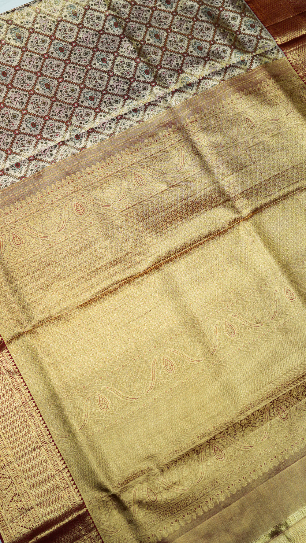 Designer Golden Patola Kanjivaram Silk Saree