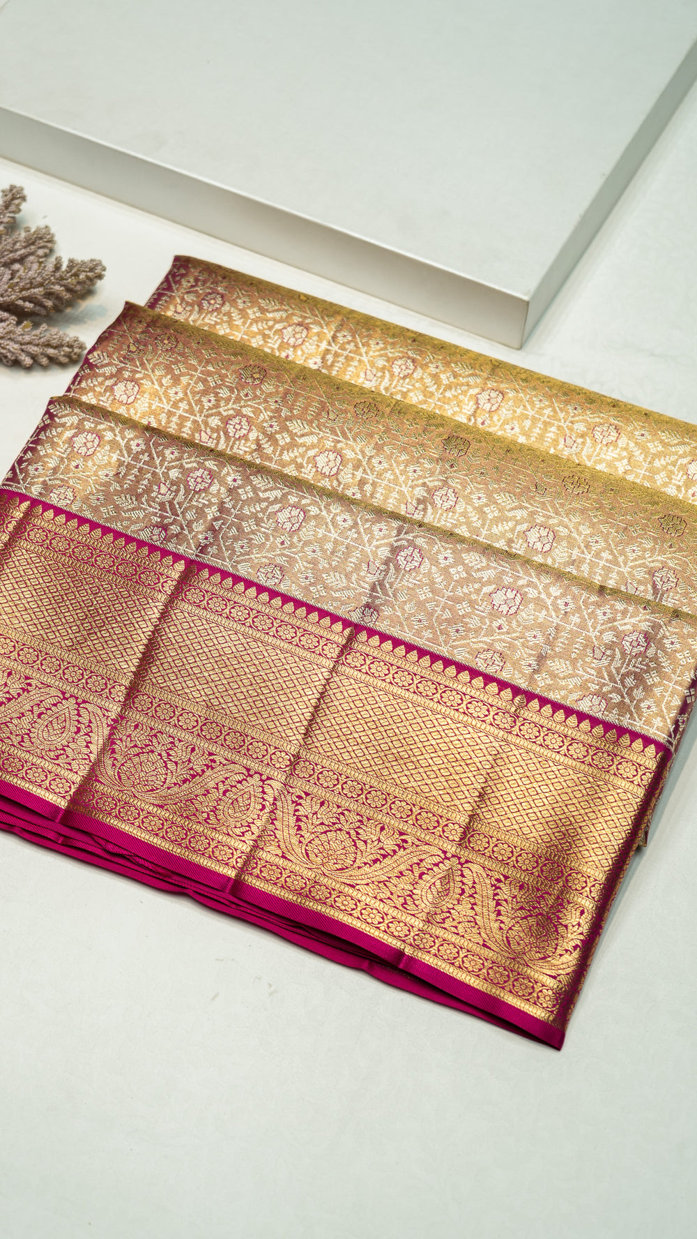 Designer Golden Kanjivaram Silk Saree