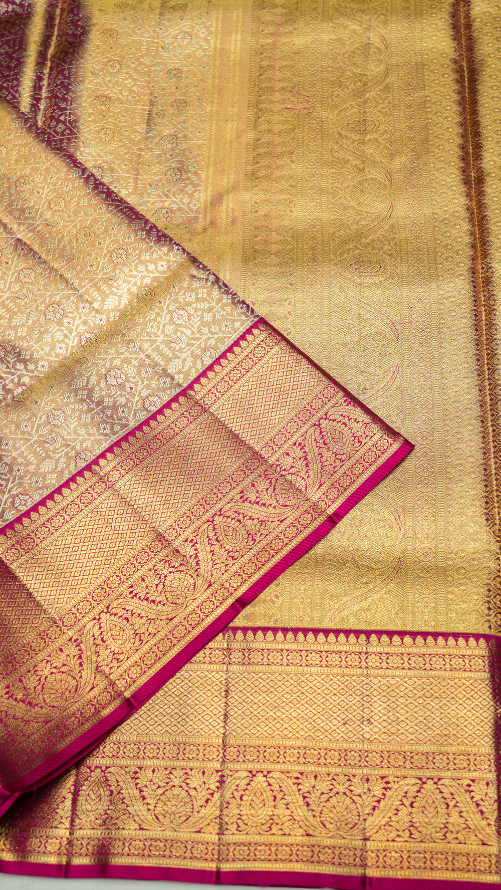Designer Golden Kanjivaram Silk Saree