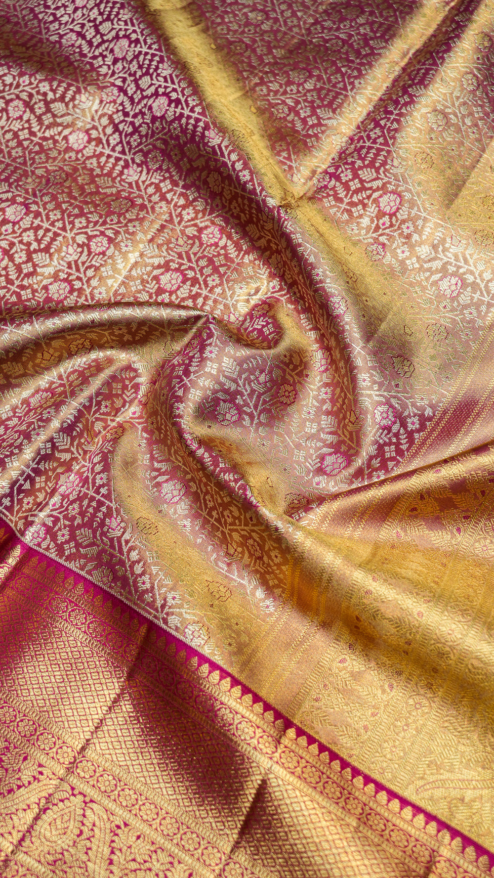 Designer Golden Kanjivaram Silk Saree