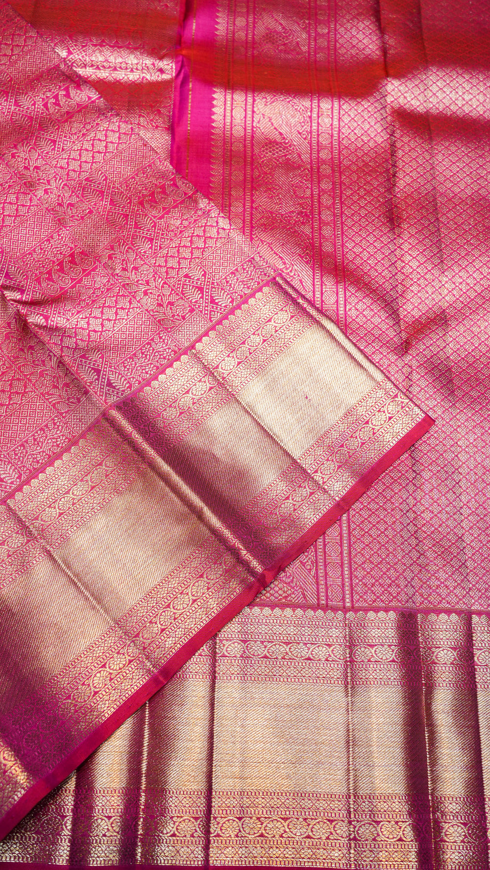Designer Rani Pink Kanjivaram Silk Saree