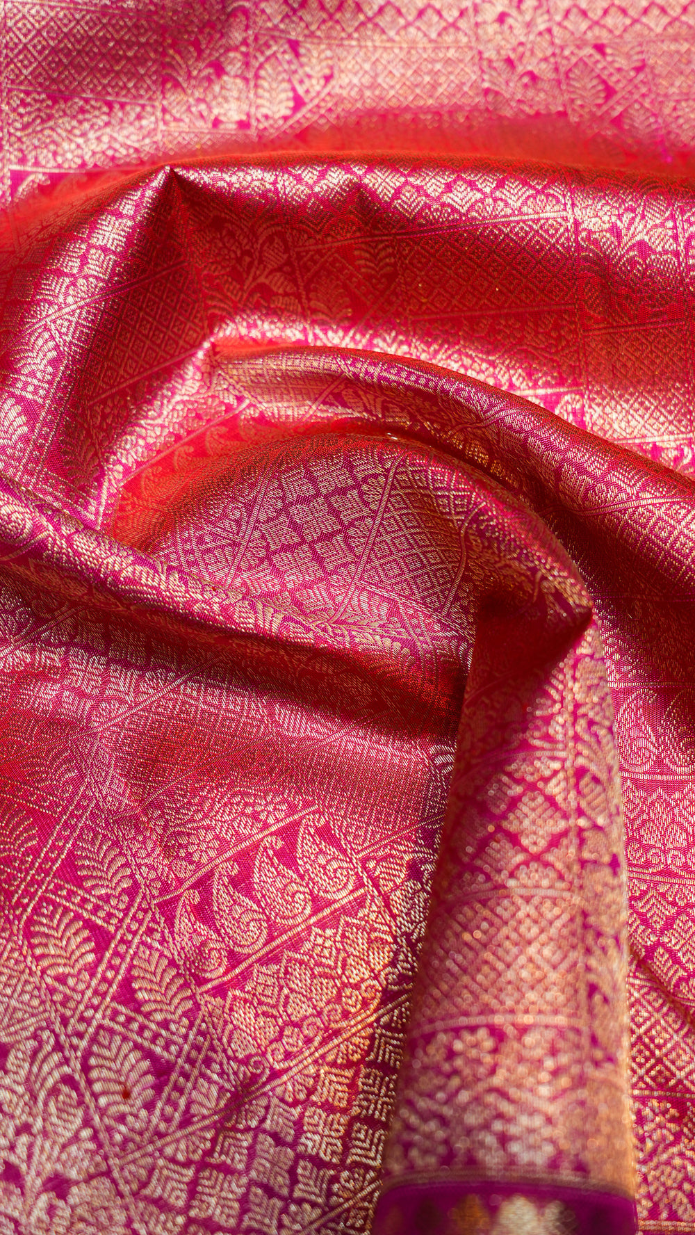Designer Rani Pink Kanjivaram Silk Saree