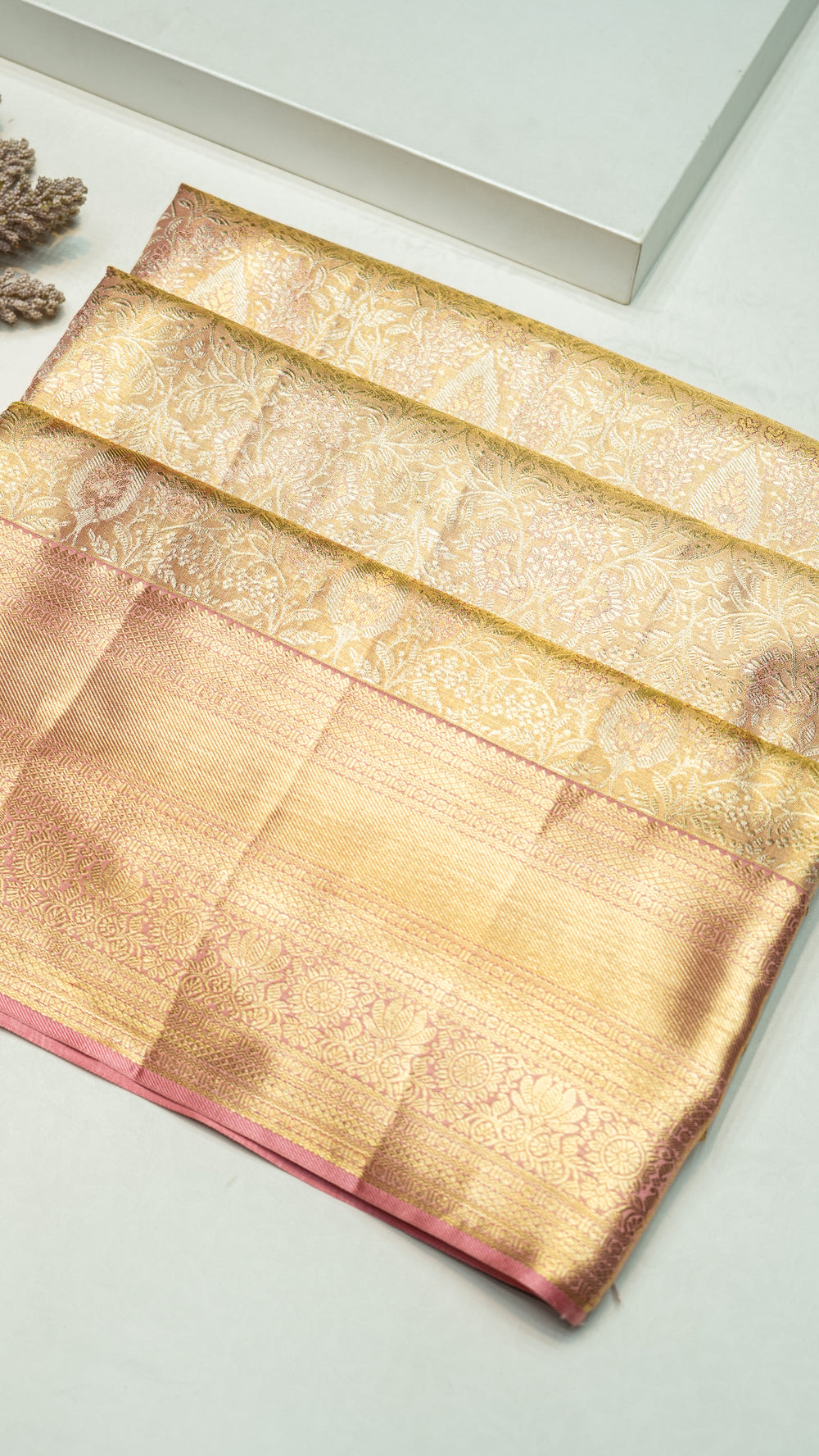 Designer Golden Kanjivaram Silk Saree