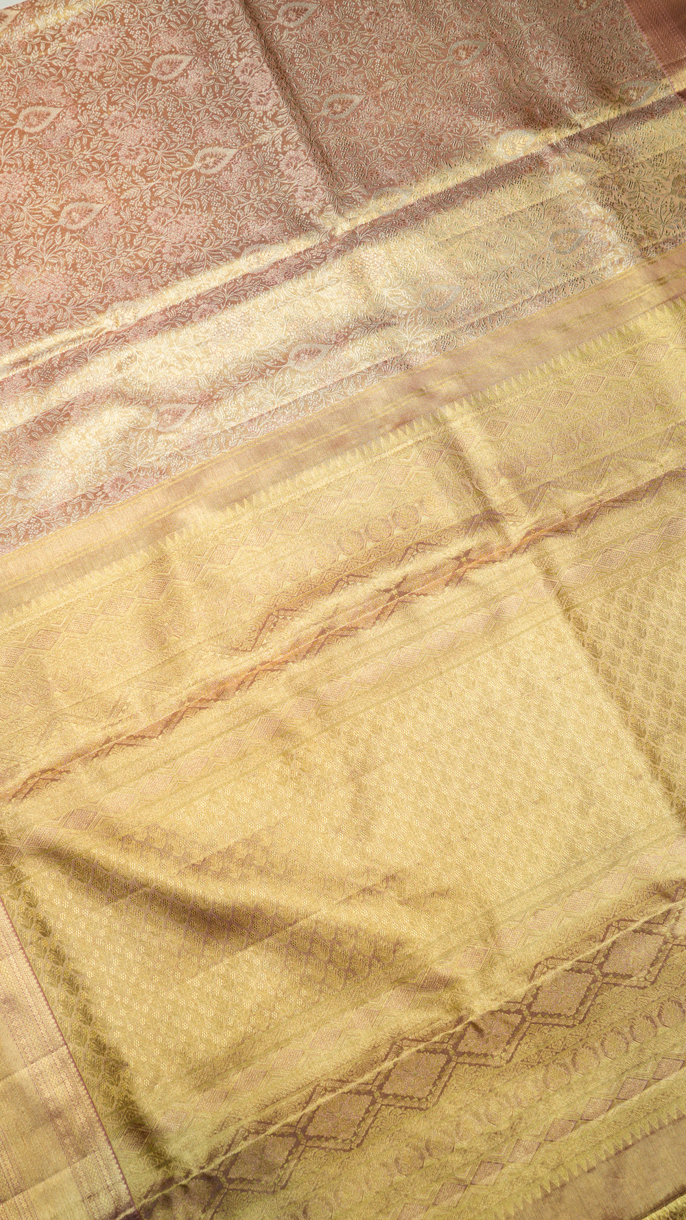 Designer Golden Kanjivaram Silk Saree