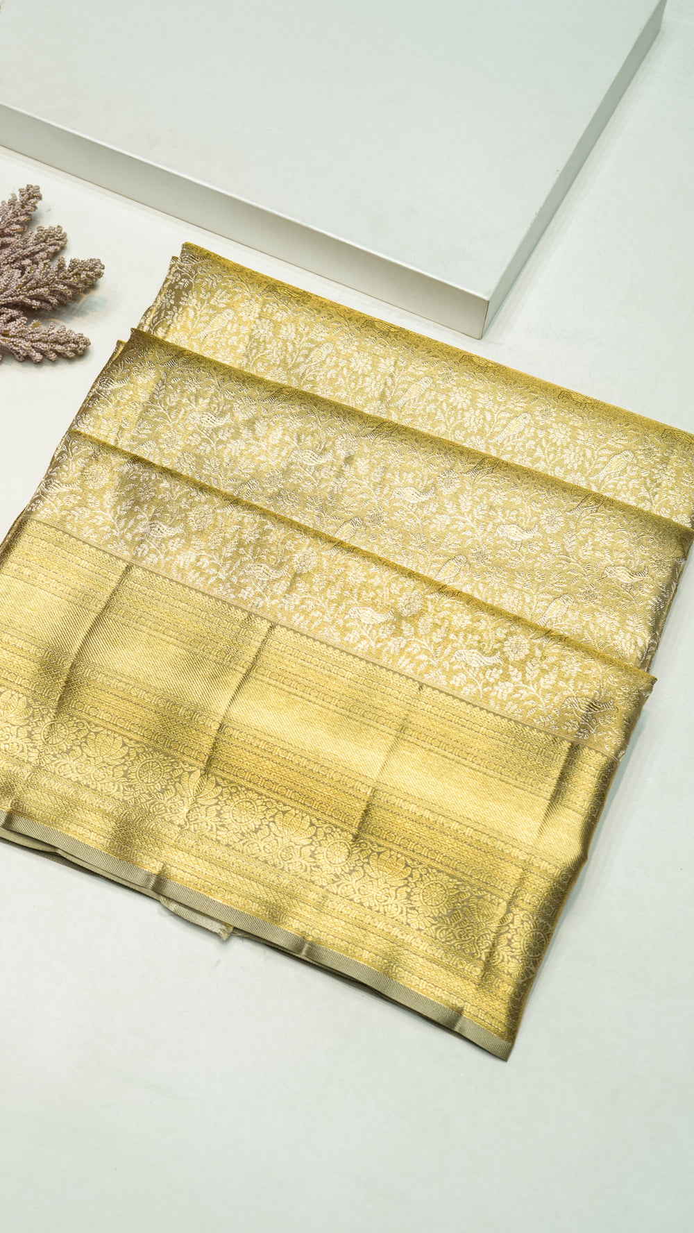 Designer Golden Kanjivaram Silk Saree